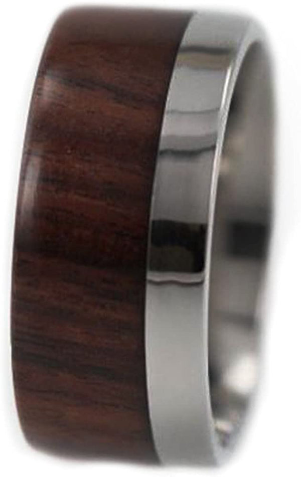 Desert Ironwood 10mm Comfort Fit Titanium Wedding Band, Size 9.5