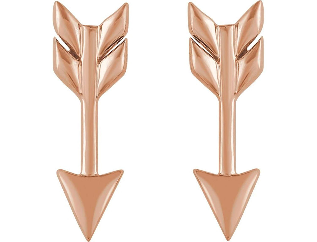 Satin-Finish Arrow Earrings, 14k Rose Gold