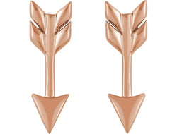 Satin-Finish Arrow Earrings, 14k Rose Gold