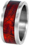 Amboyna Burl Wood 8mm Comfort Fit Titanium Wedding Band, Size 9.5