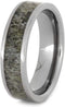 Deer Antler 6mm Titanium Comfort-Fit Wedding Band, Size 9.25