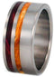 Redwood, Gold Box Elder Burl 10mm Comfort Fit Titanium Wedding Band, Size 8.5