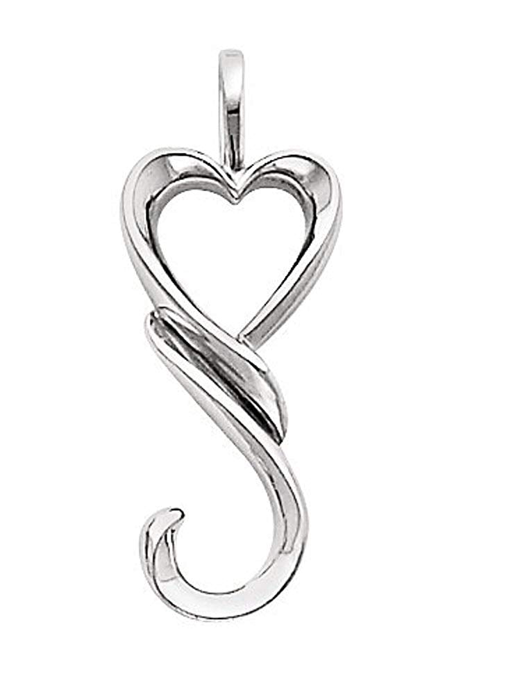 Platinum Heart Shaped Pendant (32.5x12.75MM)