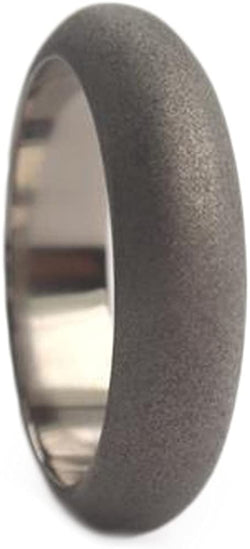 Domed Sandblast 6mm Comfort-Fit Titanium Wedding Band, Size 9.5