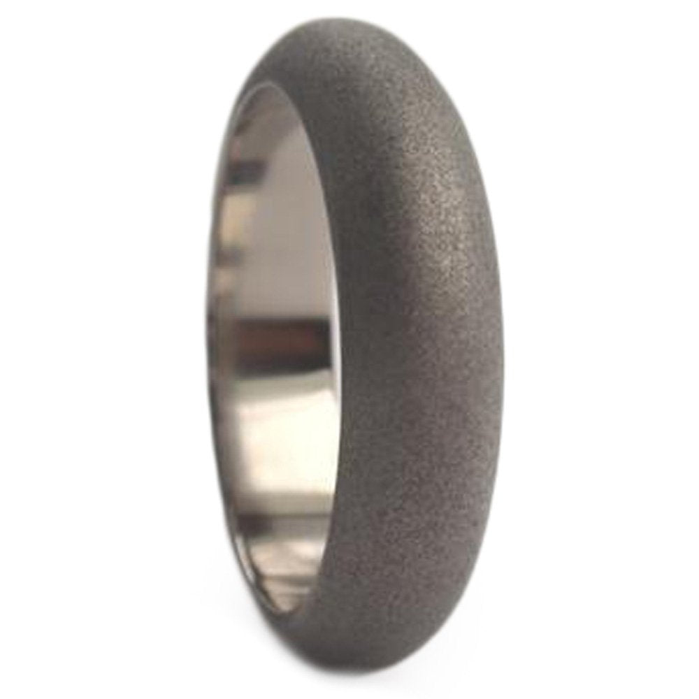 Domed Sandblast 6mm Comfort-Fit Titanium Wedding Band, Size 14