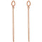 Petite Leaf Chain Dangle Earrings, 14k Rose Gold