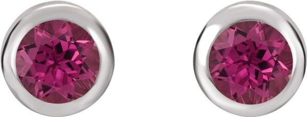 October Birthstone Stud Earrings, Rhodium-Plated 14k White Gold