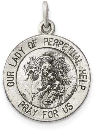 Sterling Silver Our Lady of Perpetual Help Medal (20X15MM)