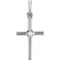 White Freshwater Cultured Pearl Cross Pendant, Sterling Sliver (2MM)