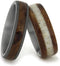 Elk Antler, Redwood Titanium Band and Redwood, Sandblasted Titanium Band, His and Hers Wedding Band Set , M11-F4.5