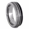 Dinosaur Bone, Gibeon Meteorite, Black Stripe 7mm Comfort-Fit Titanium Wedding Band