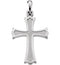 Fleury Cross Rhodium-Plated 14k White Gold Pendant (22X16MM)