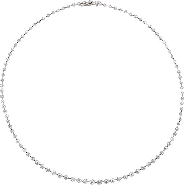 Diamond Necklace in 14k White Gold, 18" (5.00 Cttw)