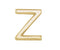 Initial Letter 'Z' 14k Yellow Gold Stud Earring (Single Earring)