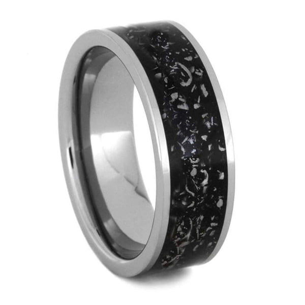 Meteorite in Black Stardust 8mm Titanium Comfort-Fit Wedding Ring