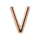 Initial Letter 'V' 14k Rose Gold Stud Earring (Single Earring)