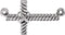 Rope-Trim Sideways Cross Rhodium-Plated 14k White Gold Pendant (8.65x16MM)