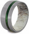 Green Box Elder Burl Wood, Deer Antler 10mm Comfort-Fit Matte Titanium Wedding Band, Size 4.5