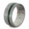 Green Box Elder Burl Wood, Deer Antler 10mm Comfort-Fit Matte Titanium Wedding Band, Size 7.5