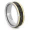 Dinosaur Bone, 18k Yellow Gold 7mm Titanium Comfort-Fit Wedding Band