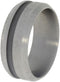 Grooved Sandblasted Titanium 8mm Comfort-Fit Deep Frosted Titanium Wedding Band, Size 9.5