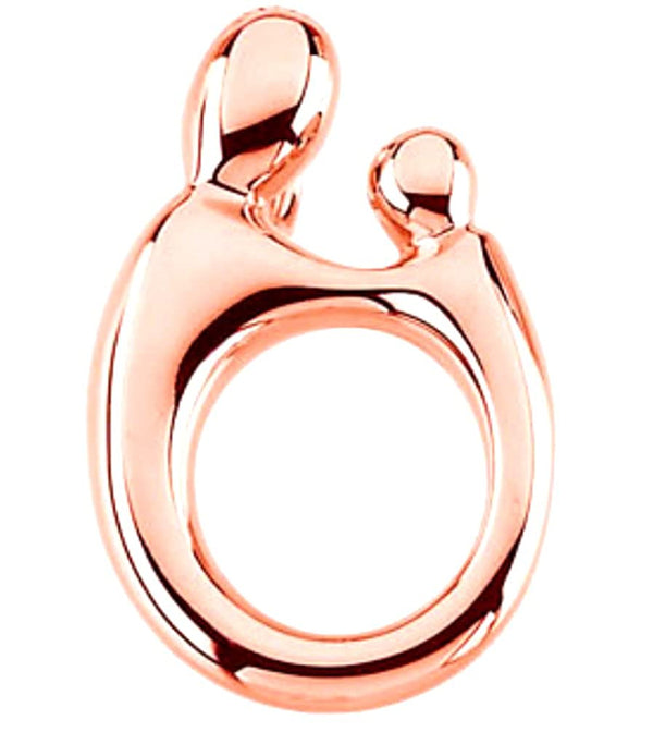 Small 14k Rose Gold Mother and Child Pendant