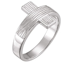 Mens Sterling Silver The Rugged Cross Ring, Sizes 4, 5, 6, 7, 8, 9, 10, 11, 12
