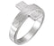 Men's 14k White Gold 'The Rugged Cross' Chastity Ring, Size 9