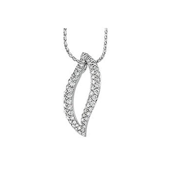 14k White Gold 1 Cttw. Diamond Pendant Necklace, 18"