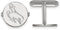 Rhodium-Plated Sterling Silver The University of Wyoming Disc, Cuff Links, 15MM