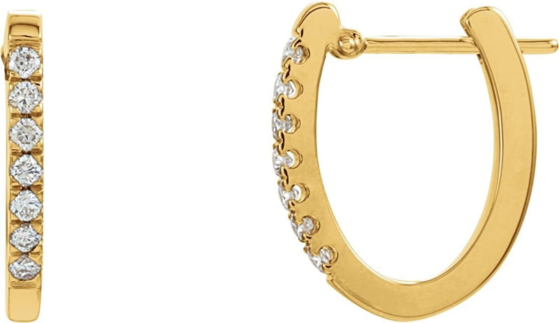 Diamond Hoop Earrings, 14k Yellow Gold (1/5 Ctw, Color H-I, Clarity I1)