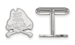 Rhodium-Plated Sterling Silver East Carolina University Cuff Links,15X14MM