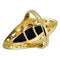 Inlaid Marquise Onyx Ring , 10k Yellow Gold, 12k Green and Rose Gold Black Hills Gold Motif