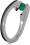 Tension Set Emerald 7mm Comfort-Fit Titanium Engagement Ring, Size 6.25