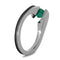 Emerald May Birthstone Bypass Titanium Ring, 7mm Comfort Fit