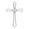 Diamond Cross Rhodium-Plated 14k White Gold Pendant (.17 Ct, G-H Color, I1 Clarity)