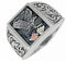 Men's Eagle Antiqued Ring, Sterling Silver, 12k Green and Rose Gold Black Hills Gold Motif, Size 11.5