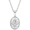 Diamond Oval Vintage Style Sterling Silver Pendant Necklace, 18" (.03 Cttw)