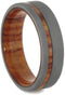 Tulip Wood Wedding Band with Sandblasted Titanium Overlay 6mm Comfort-Fit