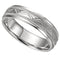 Patterned Milgrain 6mm Comfort-Fit 14k White Gold Band