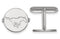 Rhodium-Plated Sterling Silver, Southern Methodist University Round Cuff Links, 15MM