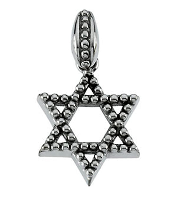 Star of David 14k White Gold Pendant (Made in Holy Land)