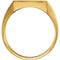 Men's 18k Yellow Gold 14mm Brushed Square Signet Ring