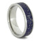 Meteorite Shavings Blue, Green, Purple Inlay 7mm Comfort-Fit Titanium Ring