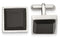 Stainless Steel Black Onyx Square Cuff Links, 17.4MMX17.4MM