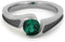 Tension Set Emerald 7mm Comfort-Fit Titanium Engagement Ring, Size 6.25