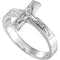 Women's Crucifix Chastity Ring, 14k White Gold 15.25mm, Size 4