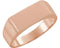 Men's 10k Rose Gold Brushed Rectangle Signet Ring (15x7.5mm)