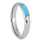 The Men's Jewelry Store (Unisex Jewelry) Charles & Colvard Moissanite, Turquoise 4mm Titanium Comfort-Fit Wedding Band