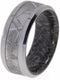 Gibeon Meteorite Inlay, Titanium 8mm Comfort-Fit Mokume Gane Band, Size 10.25